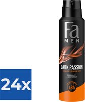 Fa Men Deospray Dark Passion- 150 ml - Voordeelverpakking 24 stuks