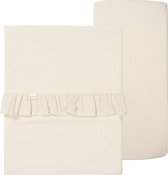 Koeka ensemble drap et drap housse pour lit bébé Faro - mousseline de coton - blanc