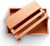 Broodsnijplank met kruimels en hakblok - Hakblok voor brood en meer met verwijderbaar rooster voor kruimels, Broodsnijplank - Gemaakt van hout met grote capaciteit, hernieuwbaar.