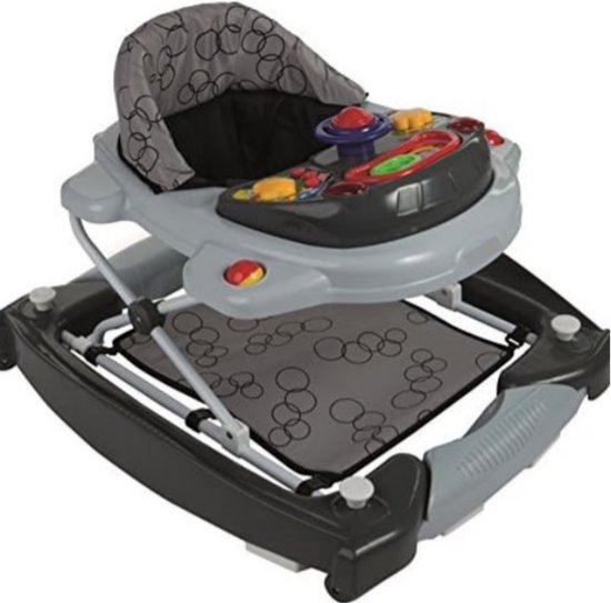 Loopstoel baby - Loopstoel met schommelfunctie - Loopstoeltje baby - Grijs