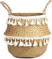 Belly Basket Woven from Seaweed - for Storing Plants or Toys - Living Room or Bathroom