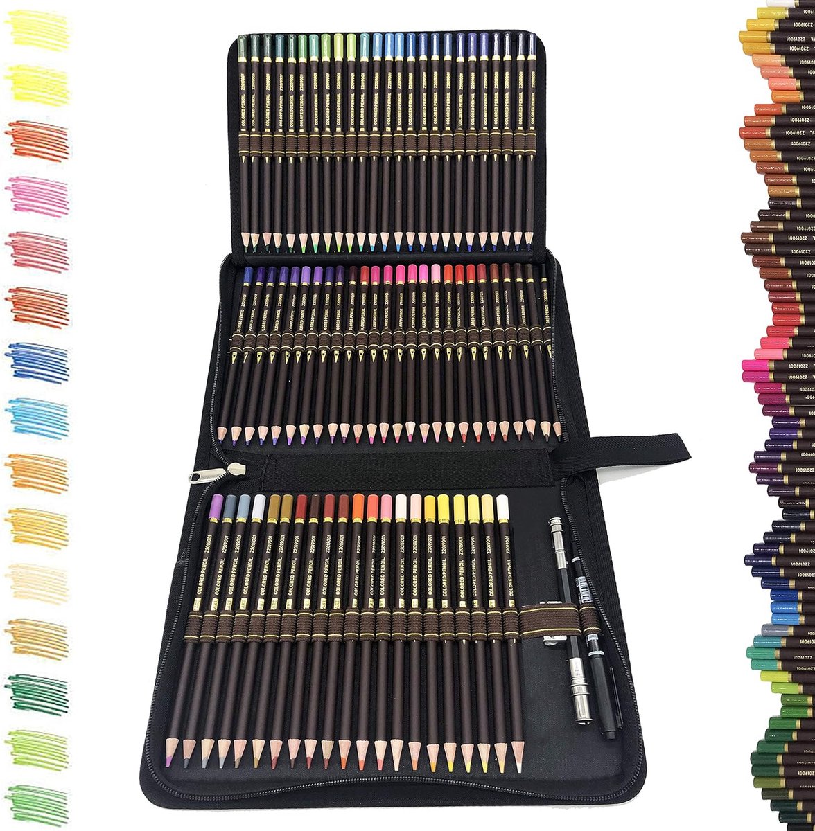 Set van 72 kleurpotloden professionele kunstset op olie gebaseerde gemengde kleuren voor het kleuren van tekenen schrijven ideaal voor kleurboeken voor volwassenen of kinderen