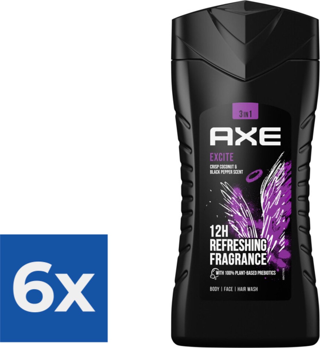 Axe Douchegel - Excite 250 ml - Voordeelverpakking 6 stuks