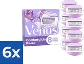 Gillette Venus Comfortglide Breeze Scheermesjes Voor Vrouwen - 8 Navulmesjes - Voordeelverpakking 6 stuks