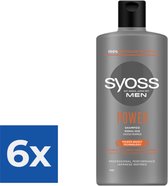 Syoss Men Power Shampoo - 440 ml - Voordeelverpakking 6 stuks