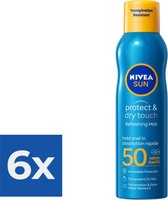 Nivea - UV-Zonnebrand Spray - Sun protect & Dry touch SPF50+ - maat 200ml - Voordeelverpakking 6 stuks
