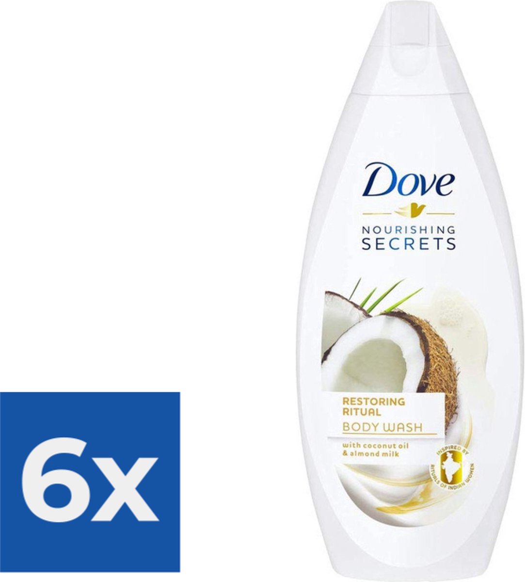Dove Douchegel Shower Nourishing Secrets Coconut+Almond 500ml Voordeelverpakking 6 stuks