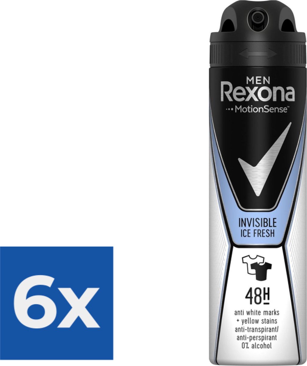 Goedkoopste Rexona Men Invisible Ice - Deodorant - 150 ml - Voordeelverpakking 6 stuks