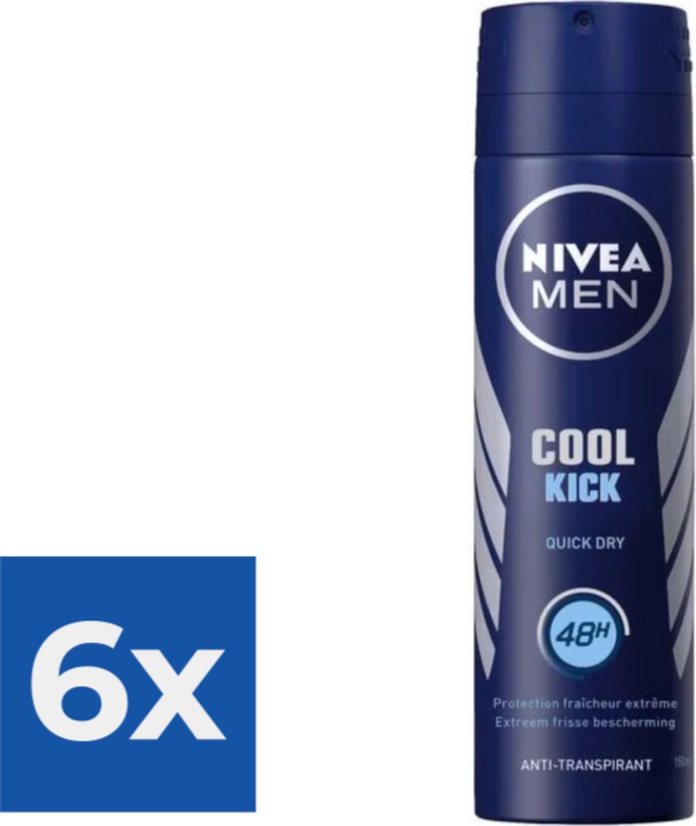 Goedkoopste Nivea Men Deodorant Spray Cool Kick - 150 ml - Voordeelverpakking 6 stuks