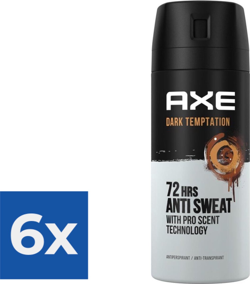Goedkoopste Axe Deodorant Spray Anti Transpirant Dark Temptation 150 ml - Voordeelverpakking 6 stuks
