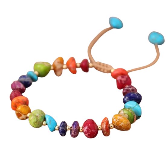 Sparkolia | Armband Meerkleurige Natuursteen | Regenboog | Jaspis