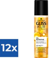 Gliss Oil Nutritive Anti-Klitspray 200ml - Voordeelverpakking 12 stuks