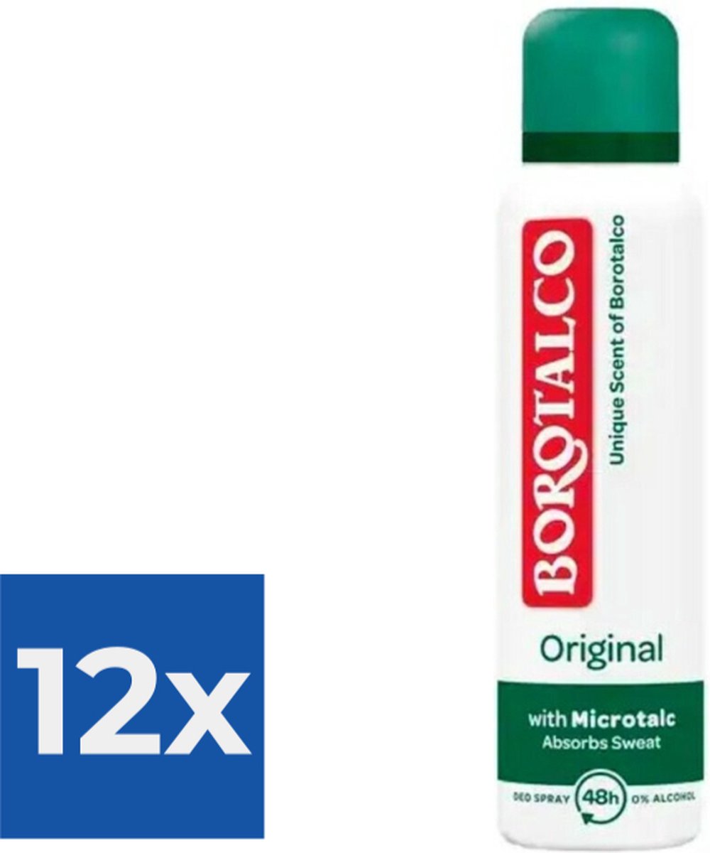 Borotalco - Deodorant - Spray - Original - 150ml - Voordeelverpakking 12 stuks