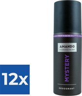 Amando Mystery Deodorant Spray 150 ml - Voordeelverpakking 12 stuks