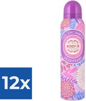 Body-x Deodorant voor Vrouwen | 150 ml | Spray - Voordeelverpakking 12 stuks
