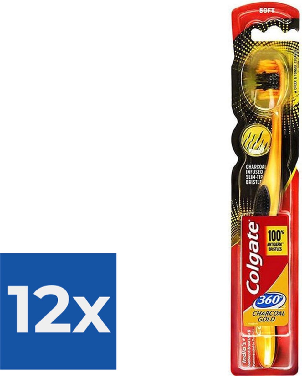 Colgate Tandenborstel  Charcoal Gold Soft- 1 tandenborstel - Voordeelverpakking 12 stuks