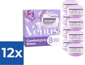 Gillette Venus Comfortglide Breeze Scheermesjes Voor Vrouwen - 8 Navulmesjes - Voordeelverpakking 12 stuks