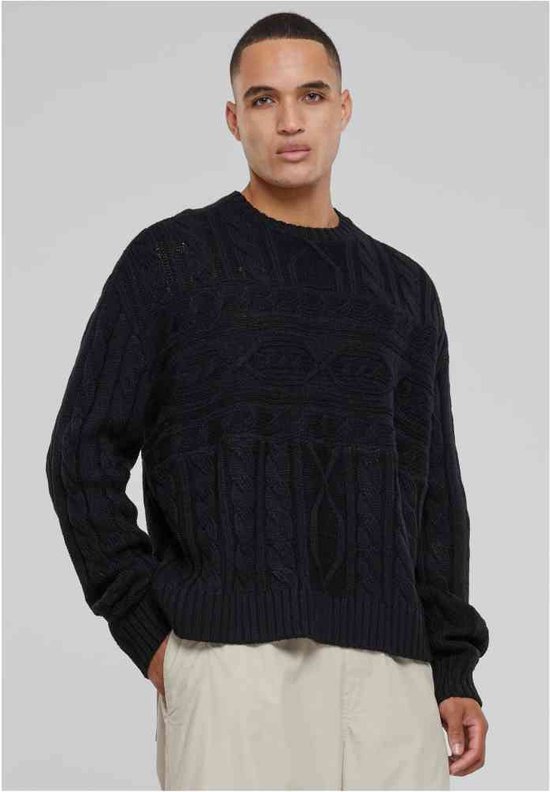 Urban Classics Sporty Boxy Cardigan Heren Trui, wit zand, XXL