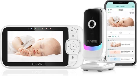 LUVION® Essential Connect - Wifi Babyfoon met HD Camera én App - Premium Baby Monitor