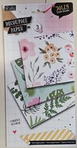Set Texture Decopatch papier - set van 3 - Decoupage papier - Gtote bloemen