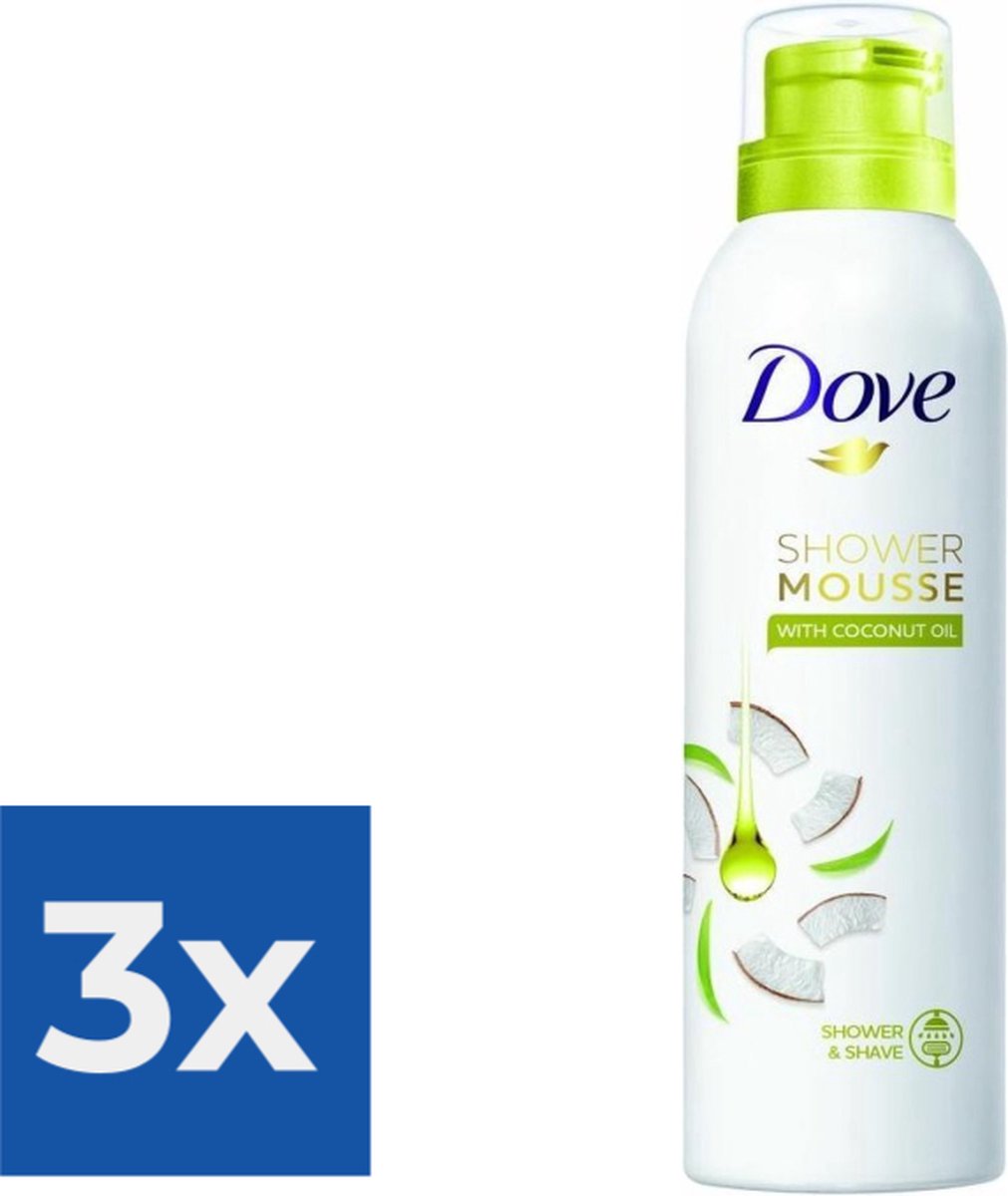 Goedkoopste Dove Coconut Oil - 200 ml - Shower Foam - Voordeelverpakking 3 stuks