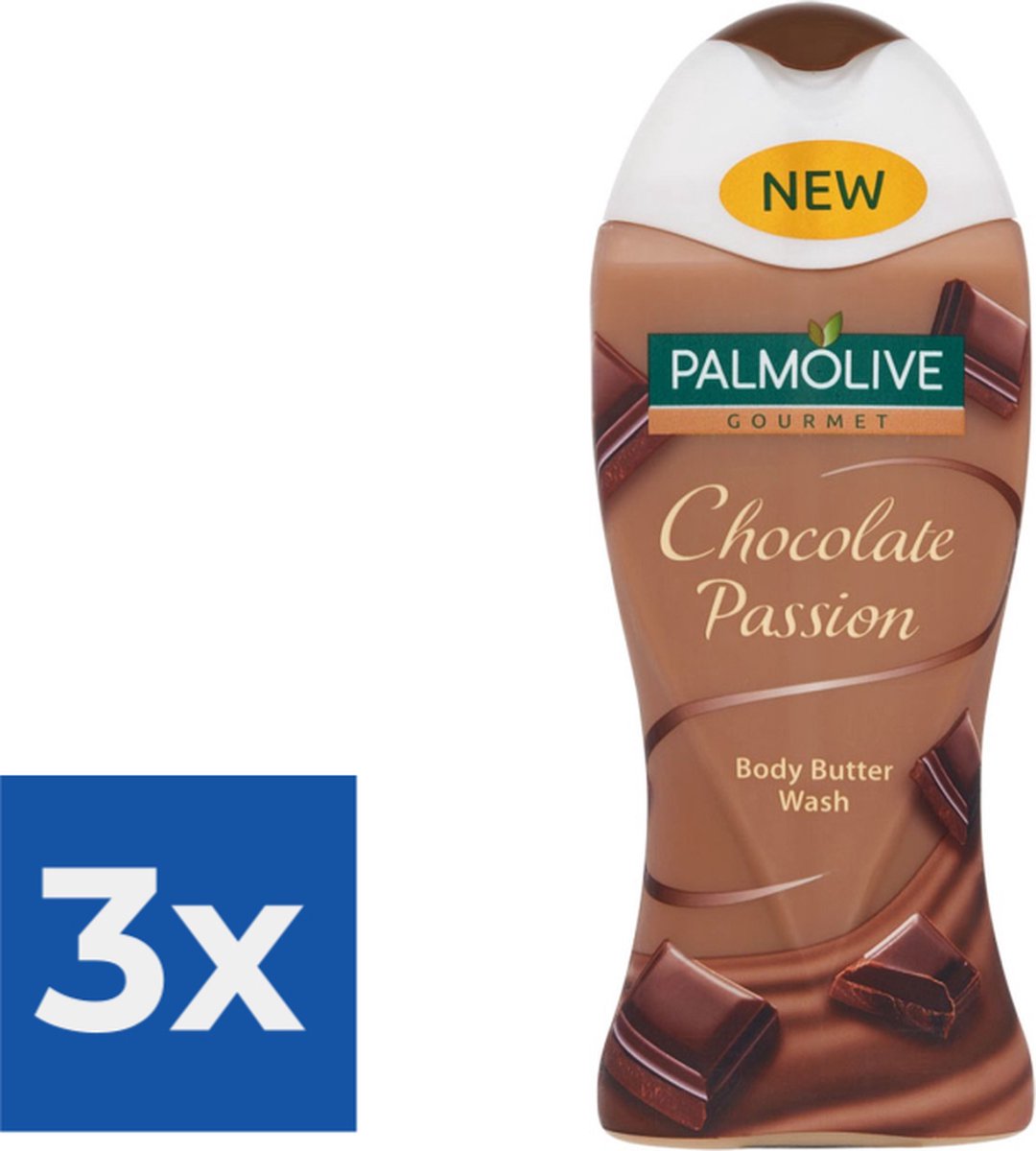 Goedkoopste Palmolive Douchegel - Chocolate Passion 250 ml - Voordeelverpakking 3 stuks