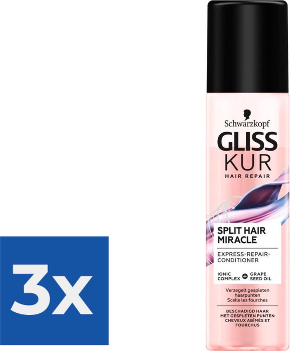 Gliss Kur Anti-Klit spray - Split Hair Miracle 200 ml - Voordeelverpakking 3 stuks