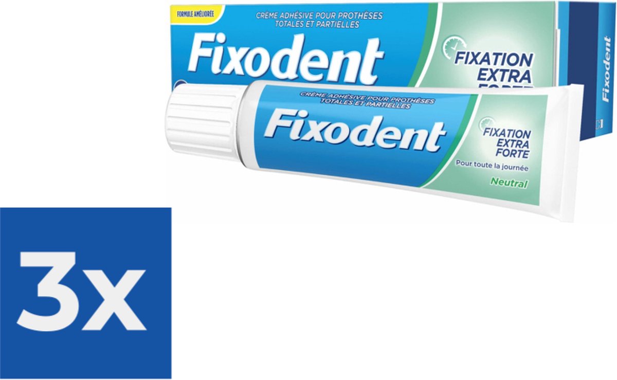 Goedkoopste Fixodent Kleefpasta Neutral 47 gr - Voordeelverpakking 3 stuks