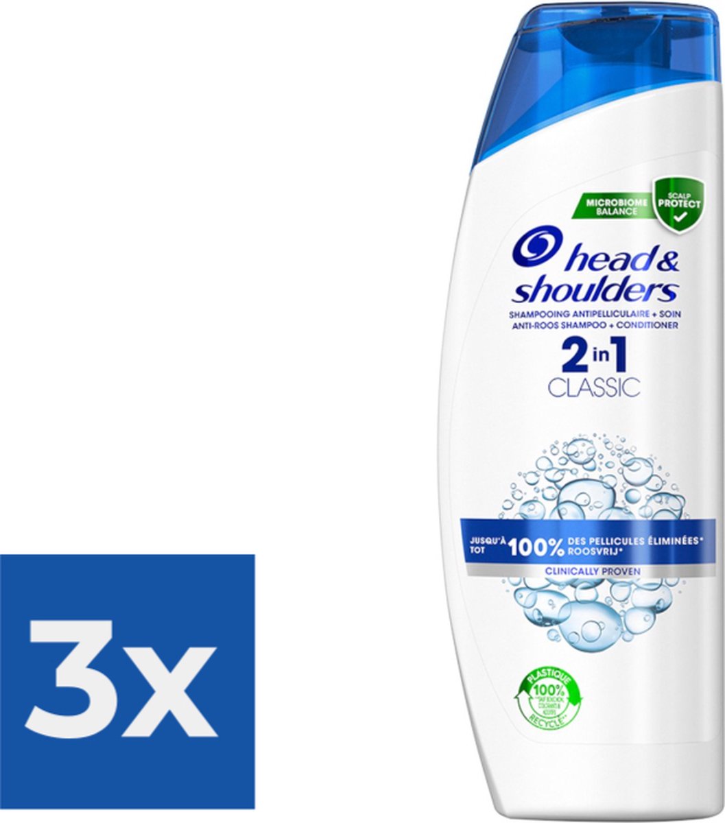 Head & Shoulders Shampoo - Classic Clean 2in1 - Voordeelverpakking 3 stuks