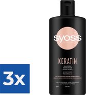 Syoss Keratin Shampoo - 440 ml - Voordeelverpakking 3 stuks