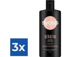 Syoss Keratin Shampoo - 440 ml - Voordeelverpakking 3 stuks