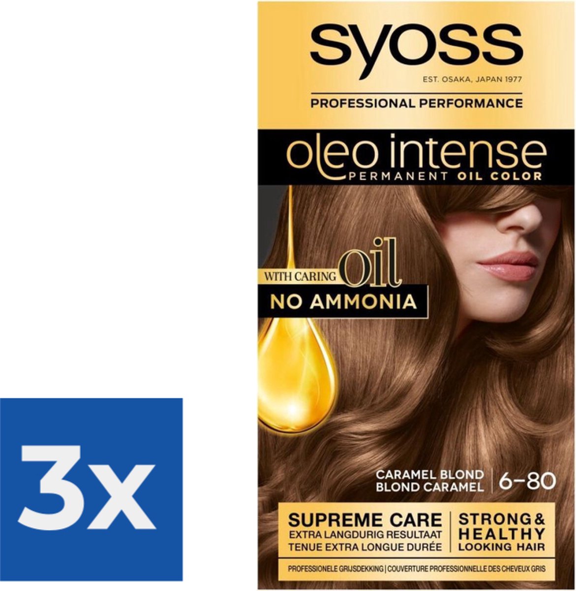 Syoss Oleo Intense - Haarverf - 6-80 - Caramelblond - 115ml x 3