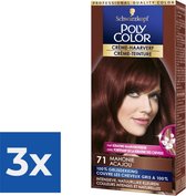 Poly Color Creme Haarverf 71 - Mahonie - 1 stuk - Voordeelverpakking 3 stuks