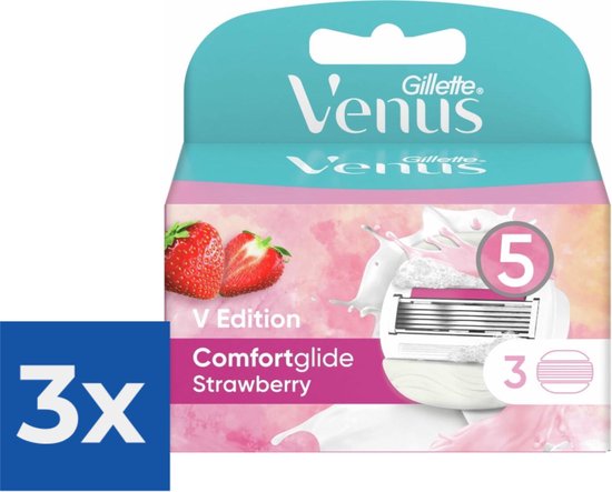Gillette Venus Scheermesjes Comfortglide Strawberry 3 stuks - Voordeelverpakking 3 stuks