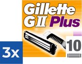 Gillette GII Plus Wegwerpscheermesjes Mannen - 10 stuks - Voordeelverpakking 3 stuks