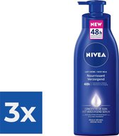 NIVEA Verzorgend - 400 ml - Body Milk - Voordeelverpakking 3 stuks