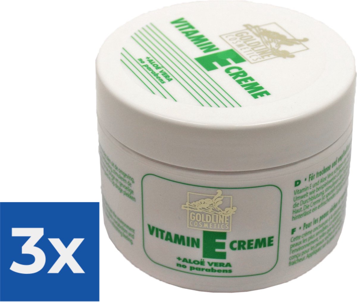 Goldline Vitamine-E met Aloë Vera voor de gevoelige Huid - 250 ml - Bodycrème - Voordeelverpakking 3 stuks