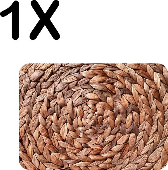 BWK Luxe Placemat Gewoven Riet in een Cirkel Set van 1 Placemats