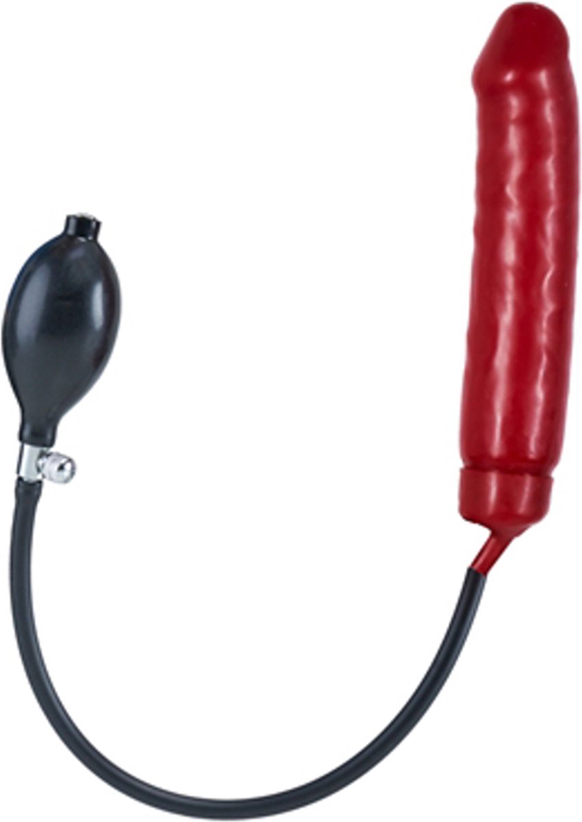 Opblaasbare latex rubber dildo - rood small