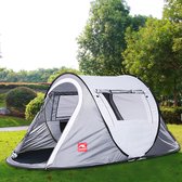 2-3 Persoons Luxe Campingtent met Anti-UV 40+ - Speciale Lampenhouder en Anti-Vochtmat- Perfect voor Comfortabel Kamperen-grijs