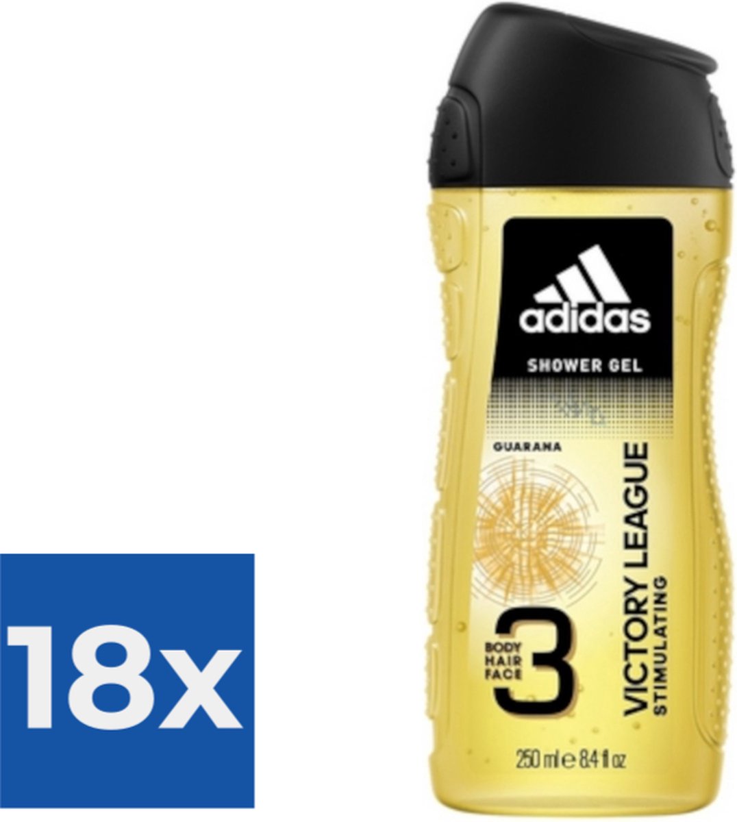 Goedkoopste Adidas Douche & Shampoo Men - Victory League 250ML - Voordeelverpakking 18 stuks