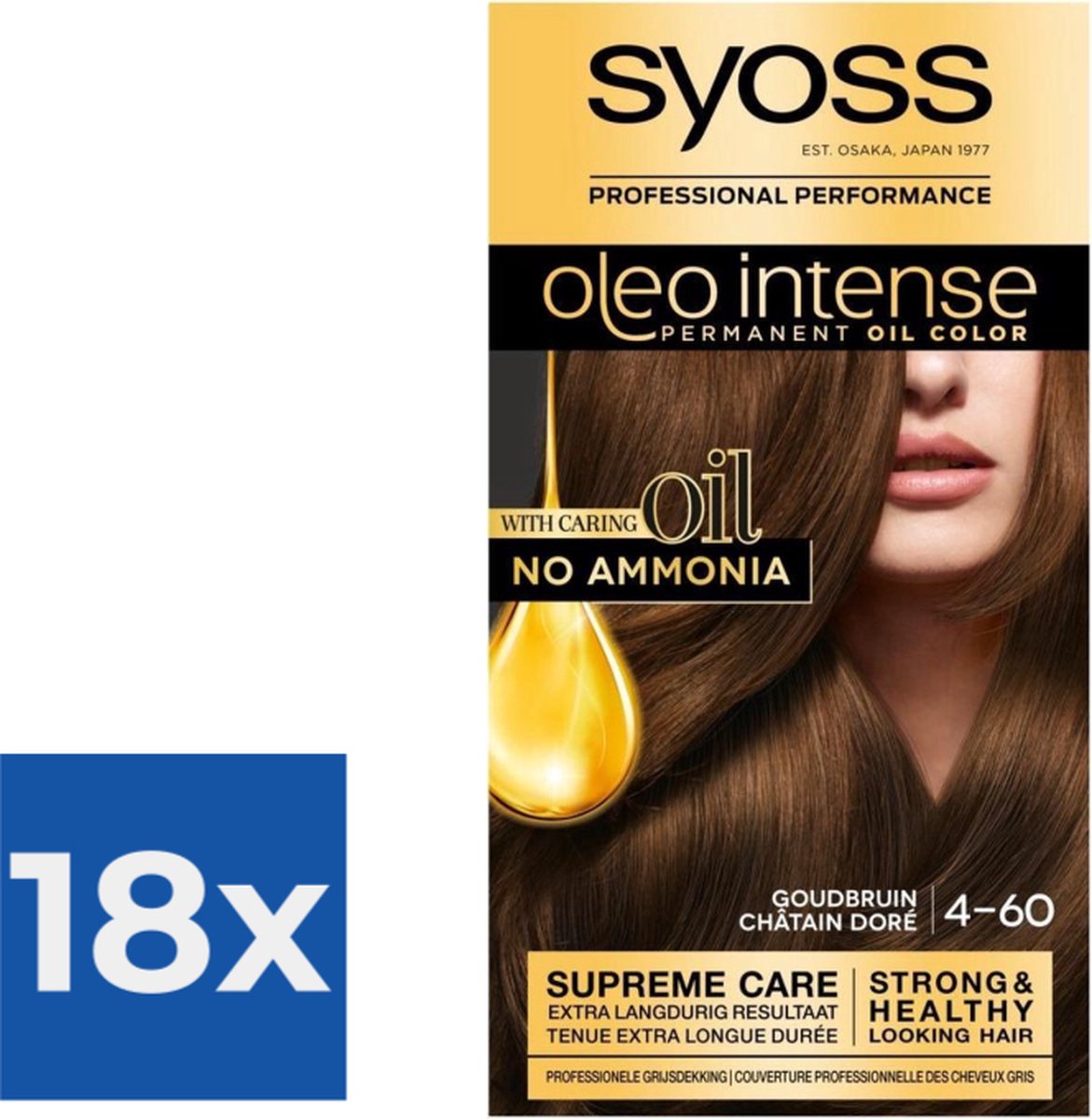 Syoss Oleo Intense - Haarverf - 4-60 - Goudbruin - 115ml x 18