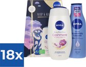 Cadeau Nivea Sleep & Relax (gel douche 250 ml - lotion pour le corps 250 ml - masque pour les yeux) - Pack économique 18 pièces
