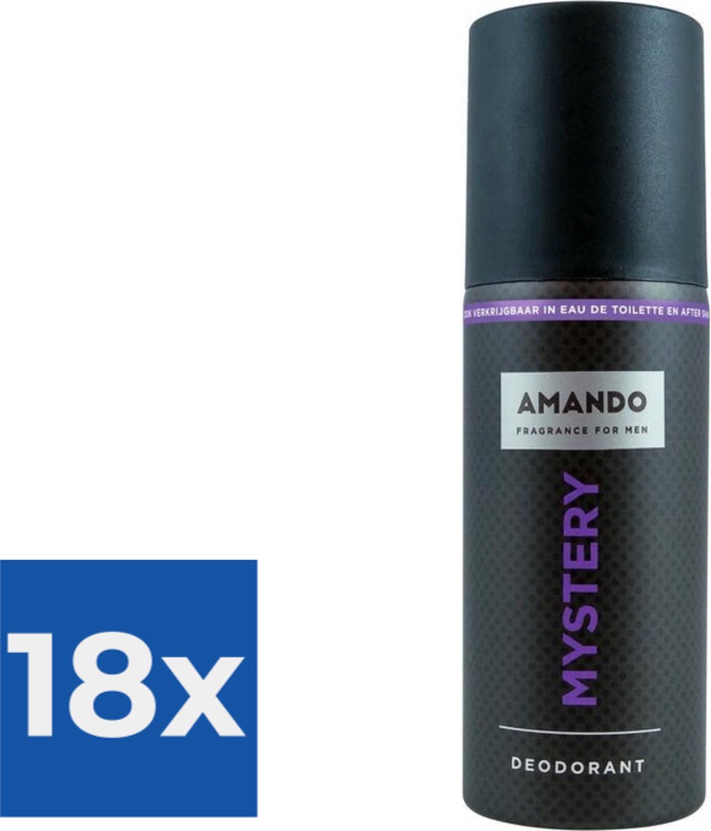 Goedkoopste Amando Mystery Deodorant Spray 150 ml - Voordeelverpakking 18 stuks