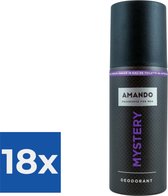Amando Mystery Deodorant Spray 150 ml - Voordeelverpakking 18 stuks