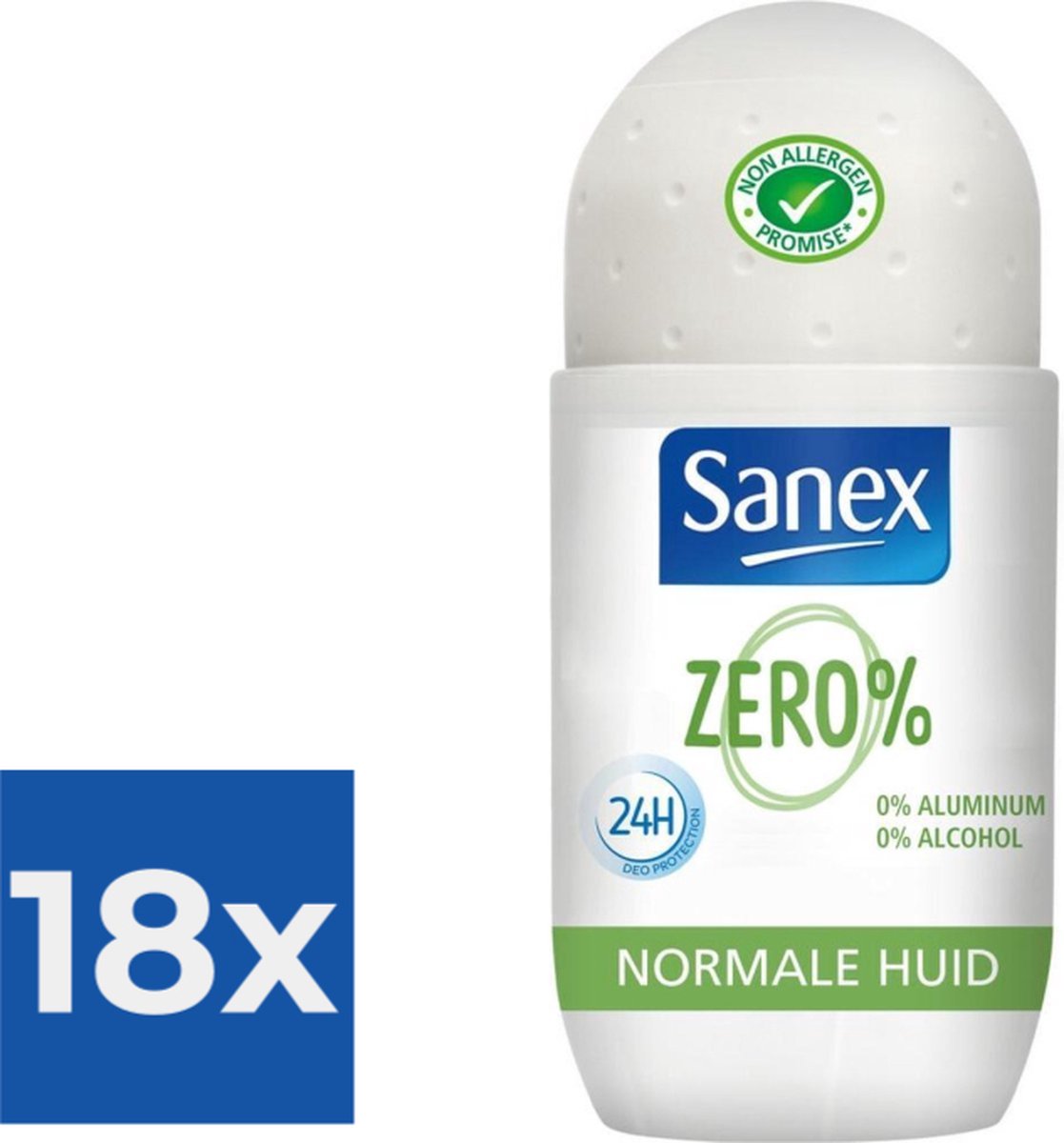 Goedkoopste Sanex Deo Roll-on - Zero Respect & Control 50 ml - Voordeelverpakking 18 stuks