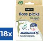 Bol.com Sence Fresh Flosser 2 in 1 Bamboo 50 stuks - Voordeelverpakking 18 stuks aanbieding
