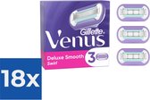 Gillette Venus Deluxe Smooth Swirl Scheermesjes Voor Vrouwen - 3 Navulmesjes - Voordeelverpakking 18 stuks