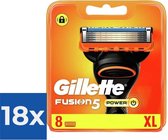Gillette Fusion Power - 8 stuks - Scheermesjes - Voordeelverpakking 18 stuks