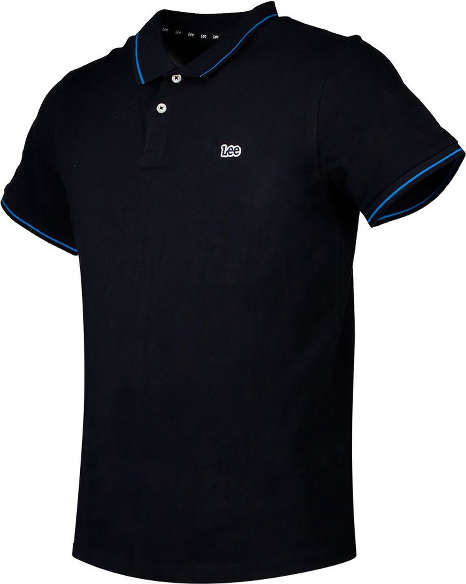 Lee Piqué Korte Mouw Poloshirt 5XL Regular Man Zwart